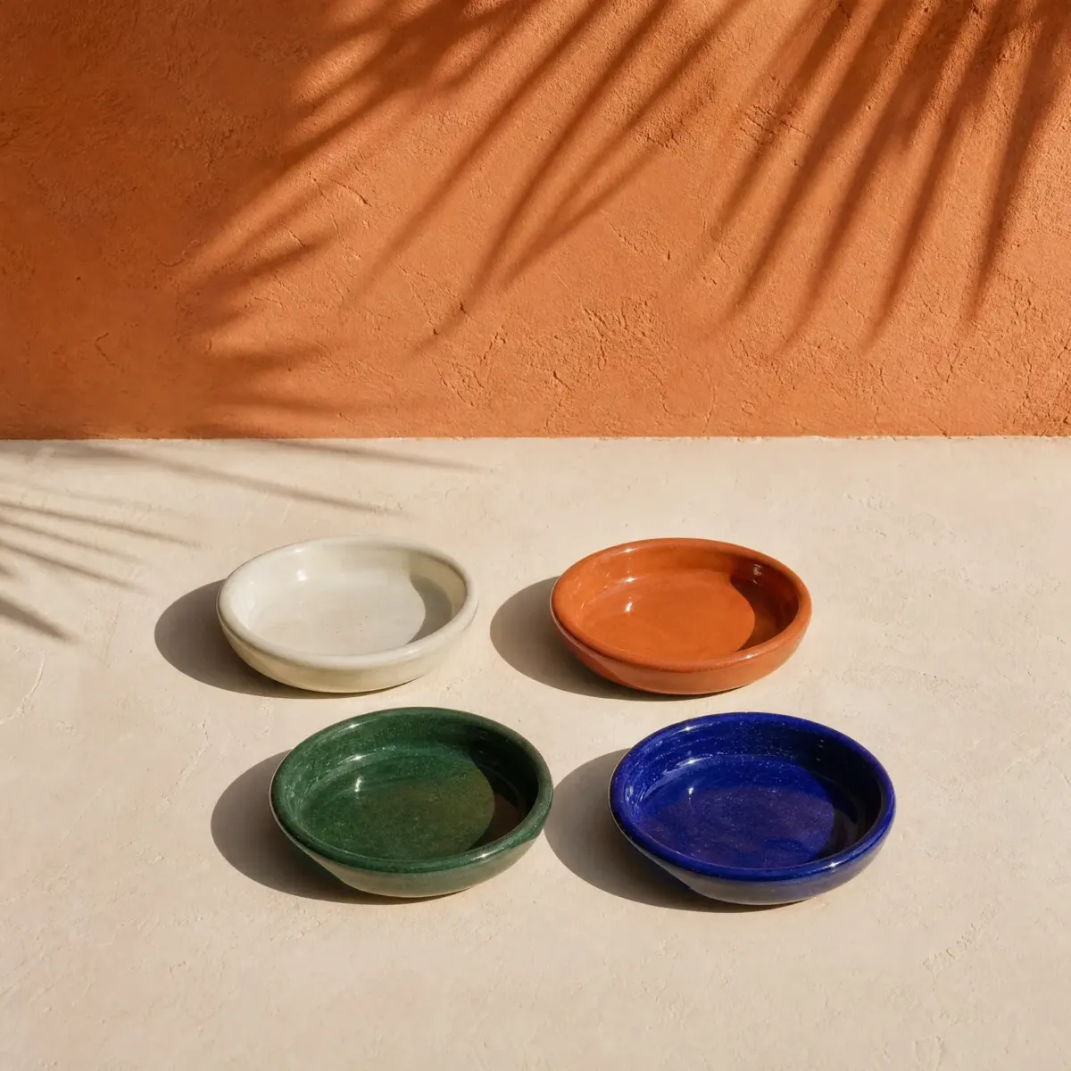 Stoneware Sauce Dishes, Set of 4, Cal, Barro, Nopal and Talavera, main view