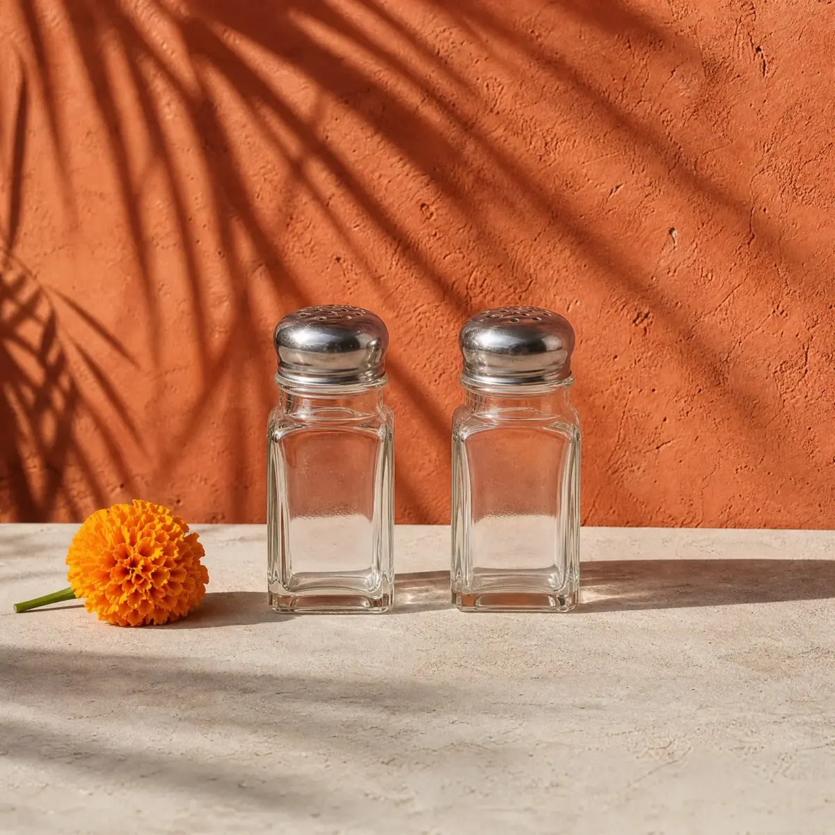 Glass Salt & Pepper Shakers, Clear glass, main view