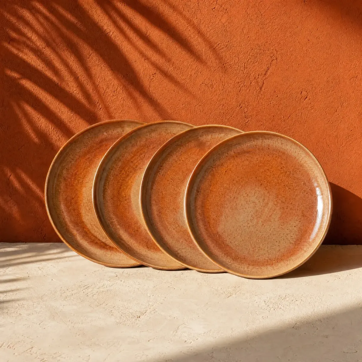 Barro Side Plate 20 cm, Set of 4, Barro (terracotta), main view