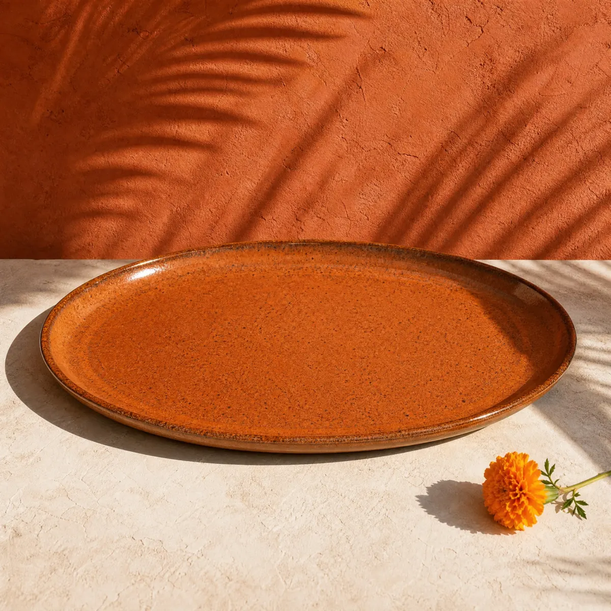 Barro Oval Serving Platter, Barro (terracotta), main view