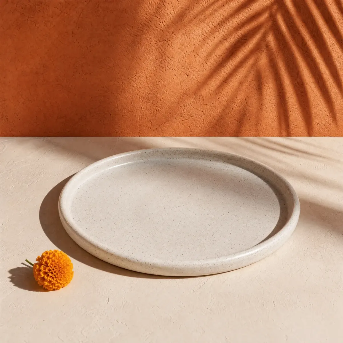 Cal Round Platter with Rolled Rim, Cal (bone white), main view