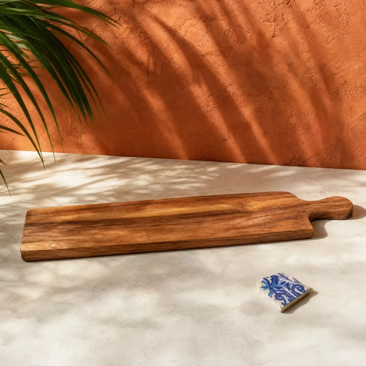 Acacia Long Board with Handle, Natural acacia, main view