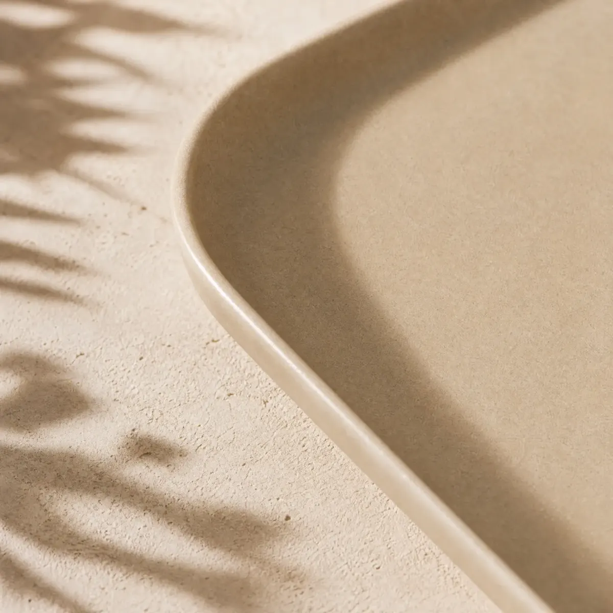 Melamine Rectangular Serving Platter, Sand, Sand, detail view