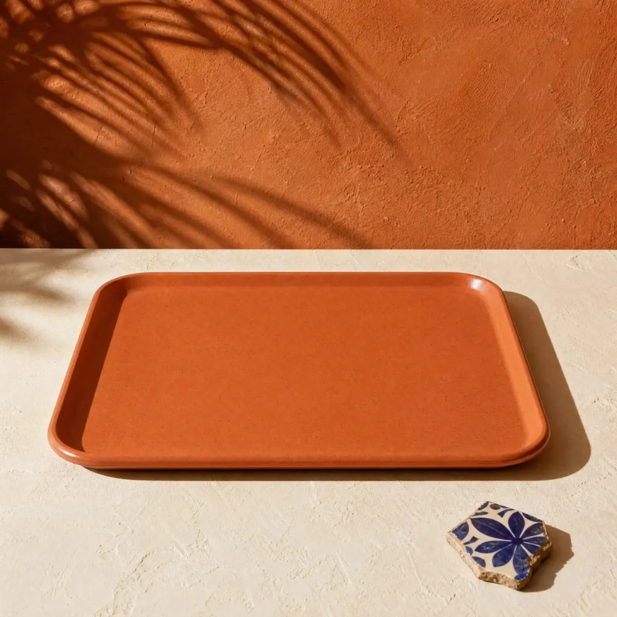 Melamine Serving Tray, Barro, 30 × 40 cm, Barro (terracotta), main view