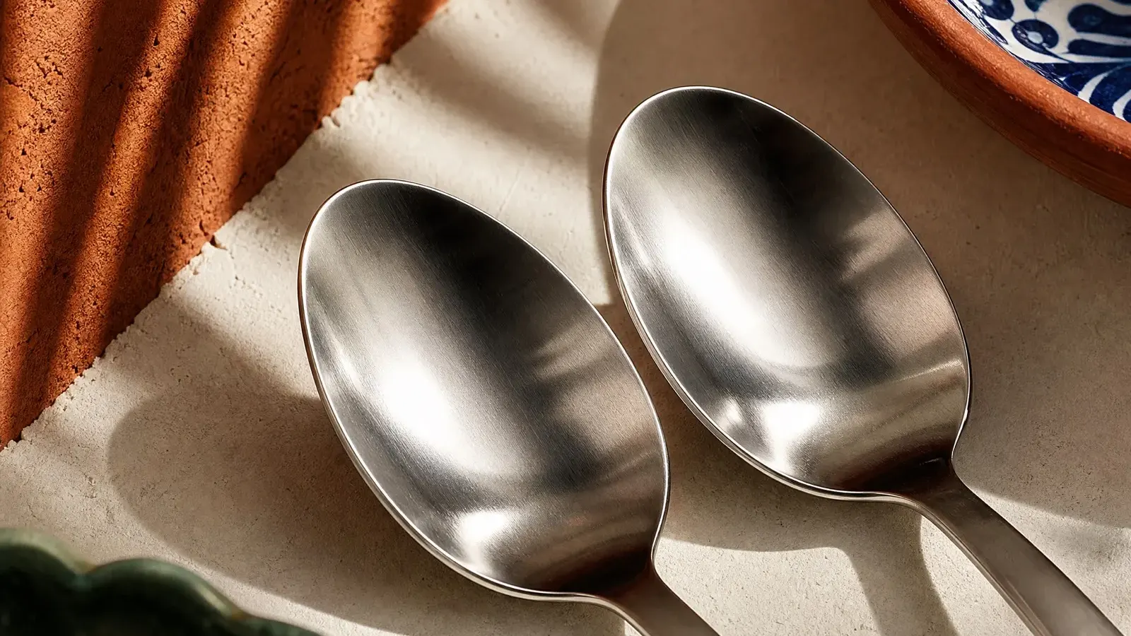Satin-finish stainless steel spoons